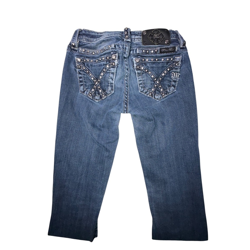 Miss Me Girls Skinny Jeans Dark Wash Rhinestone Embellished JK7226S2 Size 12 L27